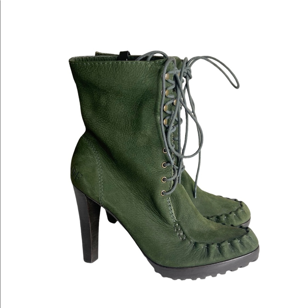Diane Von Furstenberg DvF Jameson Nubuck Lace up Bootie  Size 9.5